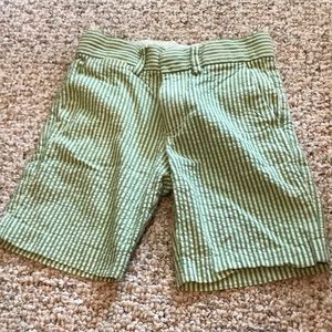 Crewcuts Seersucker Shorts EUC Green sz 5